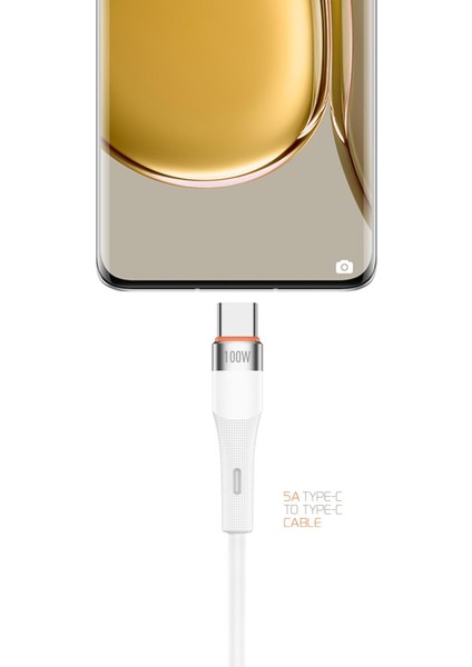 100W Süper Hızlı Turbo Şarj Destekli Type-C 5 A Şarj Kablosu Iphone 15 Uyumludur SCT100