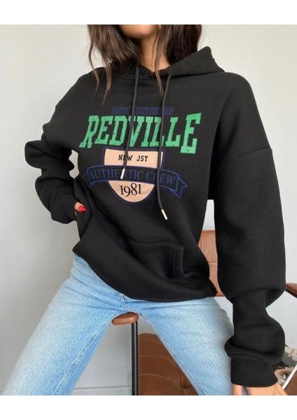 Redville Baskılı Kapüşonlu Sweat