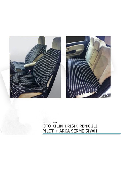 Oto Kilim Karışık Renk 3 Lü Ön+ Arka Serme Siyah