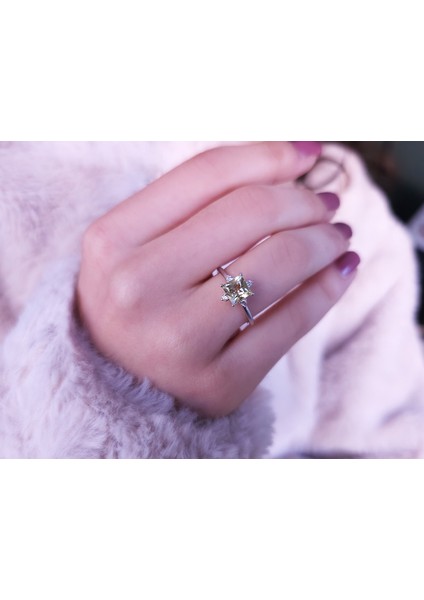 Pırlanta ve Prenses Kesim Sarı Kuvars Taşlı Yüzük 0423R0205 fırsatları