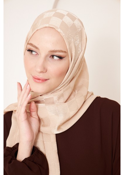 Saka Fashion Dama Desenli Jakarlı Şal