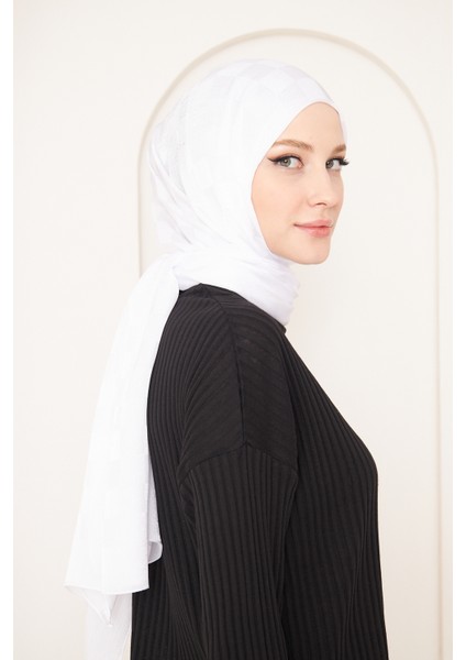 Saka Fashion Dama Desenli Jakarlı Şal