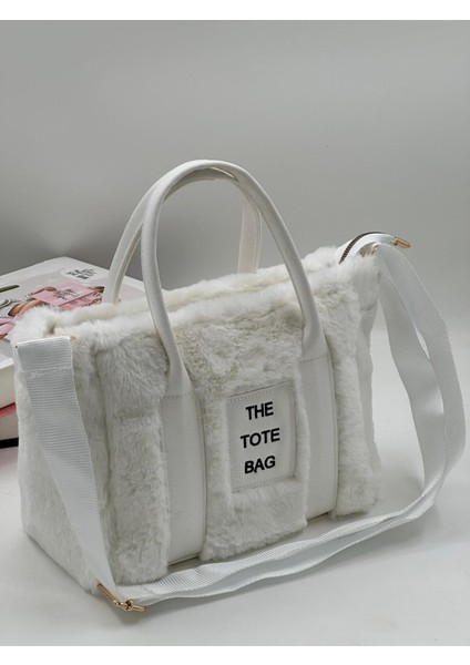 The Tote Bag Peluş Askılı Kadın El ve Omuz Çantası