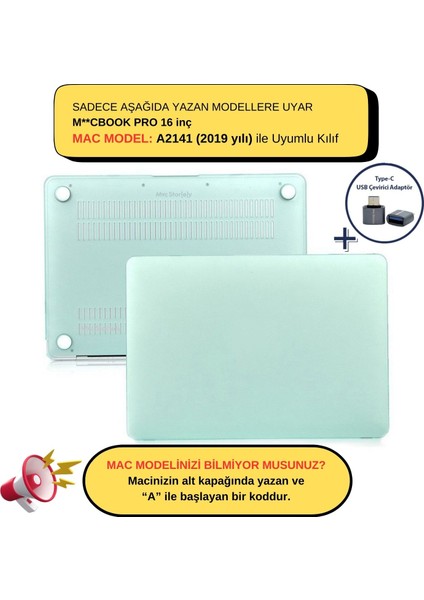 Macbook Pro Kılıf 16 inç A2141 (2019 yılı) ile Uyumlu Mat
