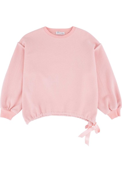 Kız Çocuk Bel Kısmı Büzgülü Sweatshirt