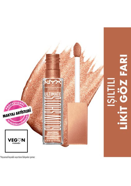 Nyx Professional Makeup Ultimate Glow Shots Işıltılı Likit Göz Farı - 08 Twisted Tangerine