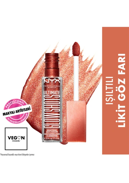 Nyx Professional Makeup Ultimate Glow Shots Işıltılı Likit Göz Farı - 11 Clementine Fine