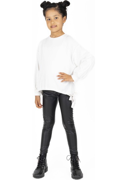 Kız Çocuk Bel Büzgülü Sweatshirt