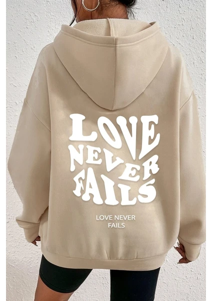 Only Trendwear  Unisex Love Never Fails Sırt Baskılı Sweatshirt