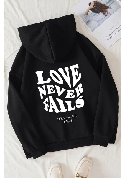 Only Trendwear  Unisex Love Never Fails Sırt Baskılı Sweatshirt