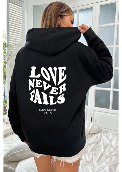 Only Trendwear  Unisex Love Never Fails Sırt Baskılı Sweatshirt