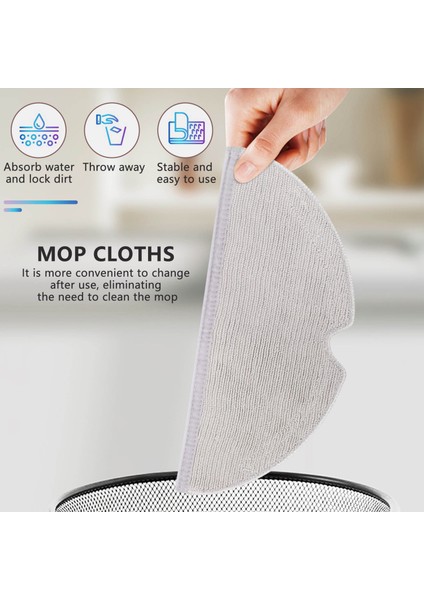 10 Adet Mikrofiber Paspas Bezi Için Uyumlu Roborock S5 S5 Max S6 S6 Saf S6 Maxv E4 E35 E2 Elektrikli Süpürge Parçaları (Yurt Dışından)