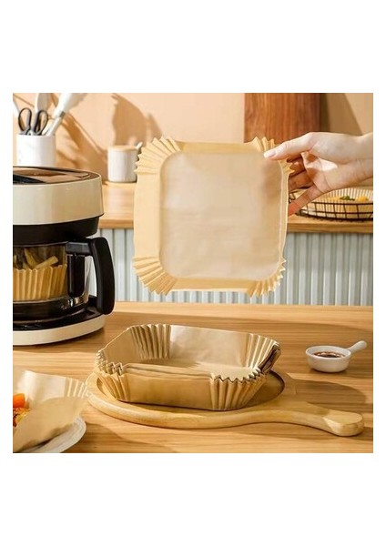 Air Fryer Pişirme Kağıdı Kare Tabak Model 50 Adet Xl-Xxl Büyük Boy