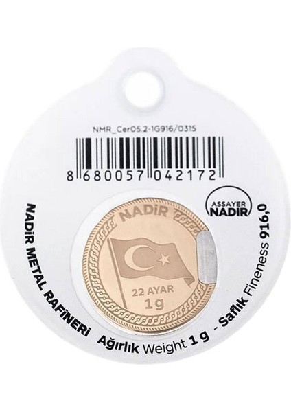 1 gr 22 Ayar Nadirgold Gram Altın fiyatları