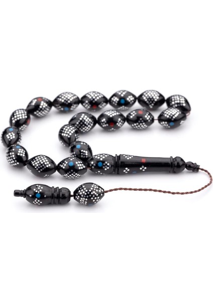 Geometrik Zanaat Dörtgen Motif İşlemeli 17'lik Kuka Tesbih