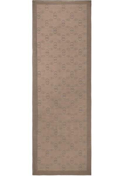 Zincir Kare Bej Pamuk İpek Şal 70x210