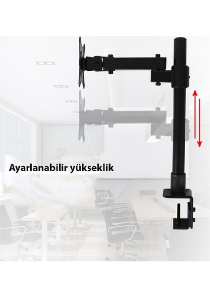 LCD Monıtör Tıutucu LED Tv Full Hareketli Ayarlanabilir Çelik