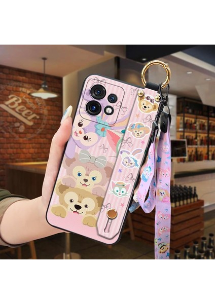 Telefon Kılıfı Motorola Moto X40/X40 Pro Kordon Bileklikli Karikatür Telefon Kılıfı (Yurt Dışından)