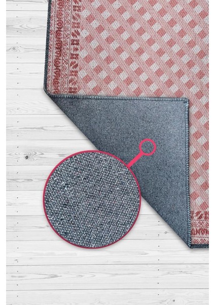 Etnik Desenli Pembe Renkli Halı Vintage Bordürlü Halı Geometrik Desenli Dijital Baskı Halı modelleri