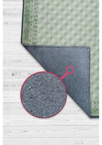 Etnik Desenli Yeşil Renkli Halı Vintage Bordürlü Halı Geometrik Desenli Dijital Baskı Halı fırsatları