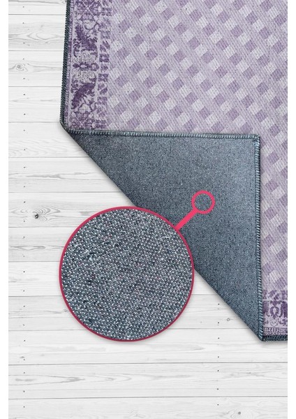 Etnik Desenli Mor Renkli Halı Vintage Bordürlü Halı Geometrik Desenli Dijital Baskı Halı modelleri