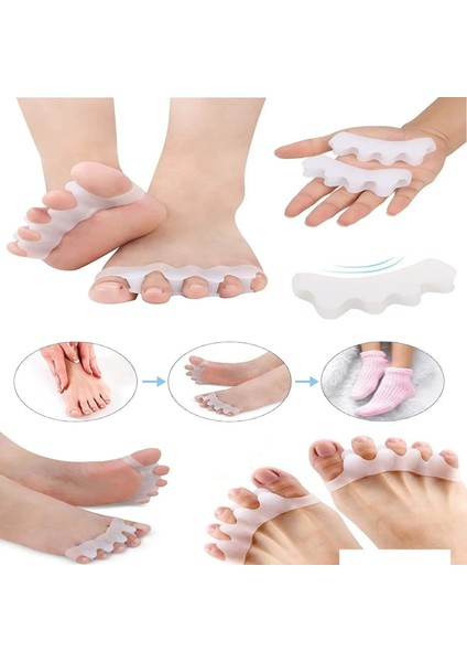 Ayak 5 Parmak Ayırıcı Makaralı Bunyon Silikon Geçmeli Gece Aparatı