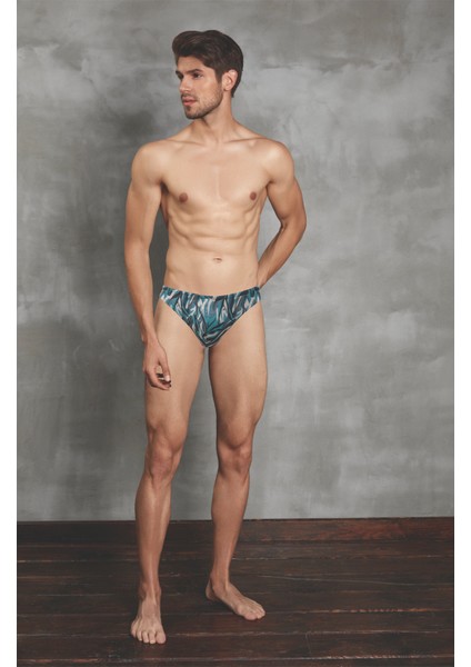 Erkek Akuatik Desenli Slip 1019