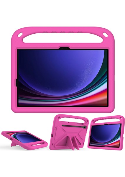 Samsung Galaxy Tab S9 Fe Plus Çocuklar Tablet Kılıfı Için Eva Darbeye Dayanıklı Dropproof Kolu Kickstand Koruyucu Kapak Omuz Askısı ile (Yurt Dışından)