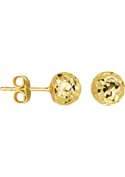 14 Ayar 7 mm Altın Top Küpe