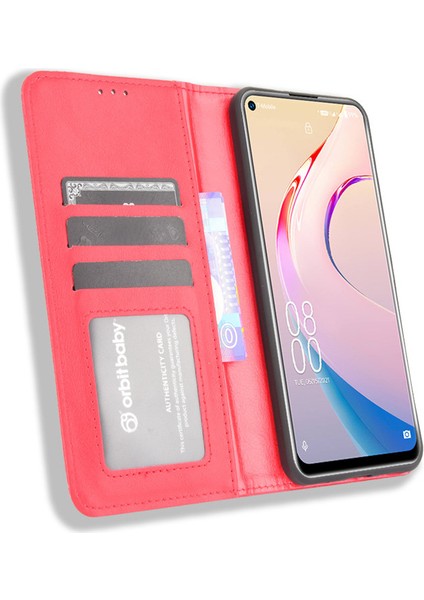 Oukitel C21 Pro Kart Yuvalı Deri Cüzdan Telefon Kılıfı (Yurt Dışından)