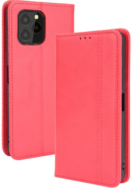 Oukitel C21 Pro Kart Yuvalı Deri Cüzdan Telefon Kılıfı (Yurt Dışından)