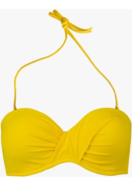 63549 Sarı Straplez Bikini Üstü