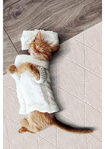 Gabardin Dekoratif Dokuma Halı Salon Halısı Bej fırsatları