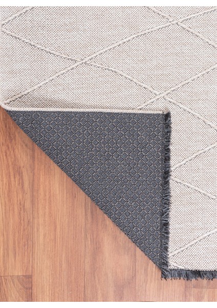 Gabardin Dekoratif Dokuma Halı Salon Halısı Bej