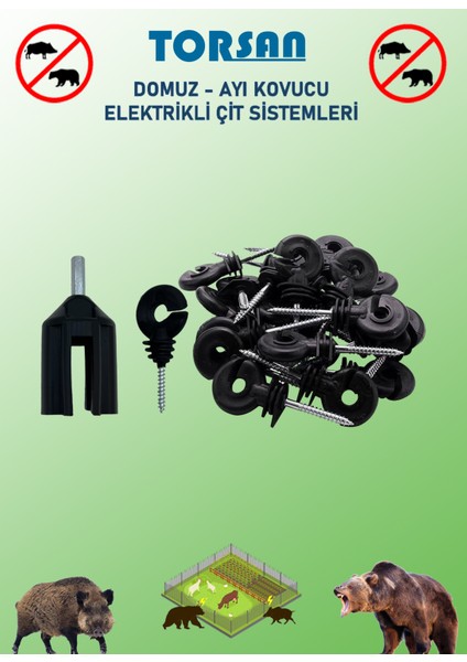 220V Adaptörlü Pro 1500 Elektrikli Çit Sistemi ( Domuz - Ayı Kovucu ) 1500MT