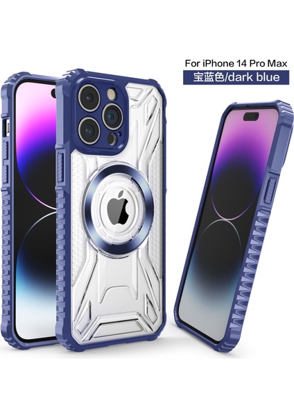Apple iPhone 14 Tampon Telefon Kılıfı Için Şeffaf Manyetik Telefon Kılıfı (Yurt Dışından)