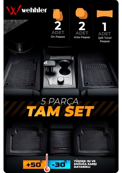 Mini Cooper Countryman 1.5 Signature Benzinli 2023 Derin Havuzlu Yumuşak Siyah Üniversal Paspas Seti