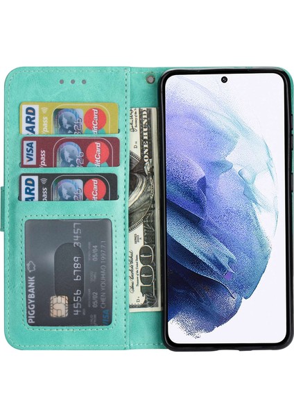Samsung Galaxy S24 Buzağı Dokusu Pu Deri Fermuar Cep Kapağı (Yurt Dışından)