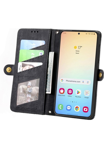 Samsung Galaxy S24 Geometri Deseni Fermuar Cep Telefonu Kapağı (Yurt Dışından) fiyatları