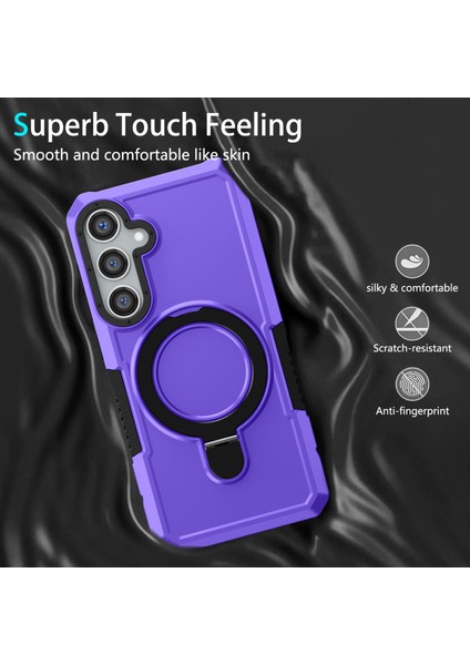 Samsung Galaxy S24 Telefon Kapağı Tpu+Pc Çift Katmanlı Yüzük Kickstand Anti-Drop Case (Yurt Dışından) modelleri