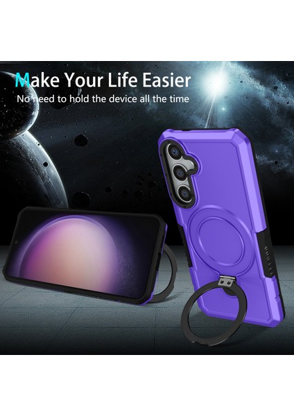 Samsung Galaxy S24 Telefon Kapağı Tpu+Pc Çift Katmanlı Yüzük Kickstand Anti-Drop Case (Yurt Dışından) fırsatları
