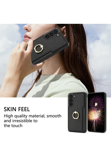 Samsung Galaxy S24+ Kart Tutucu Deri+ Tpu Ring Kickstand Cover (Yurt Dışından) indirimleri