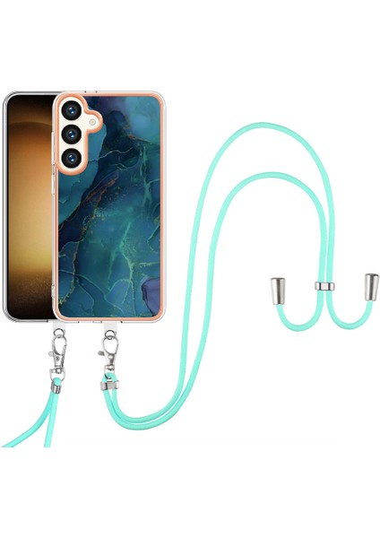 Samsung Galaxy S24+ Crossbody Case Mermer Tpu Telefon Kapağı (Yurt Dışından)