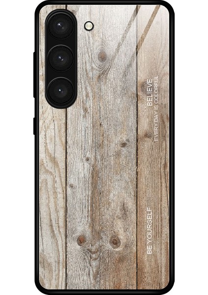 Samsung Galaxy S24 Ahşap Doku Temsilli Cam+Tpu Anti-Drop Telefon Kılıfı (Yurt Dışından)