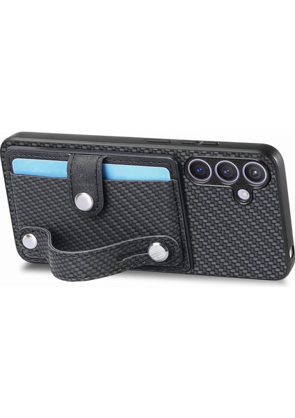 Samsung Galaxy S24+ Bileklik Kickstand Telefon Kapağı Kart Yuvaları ile (Yurt Dışından) fiyatları