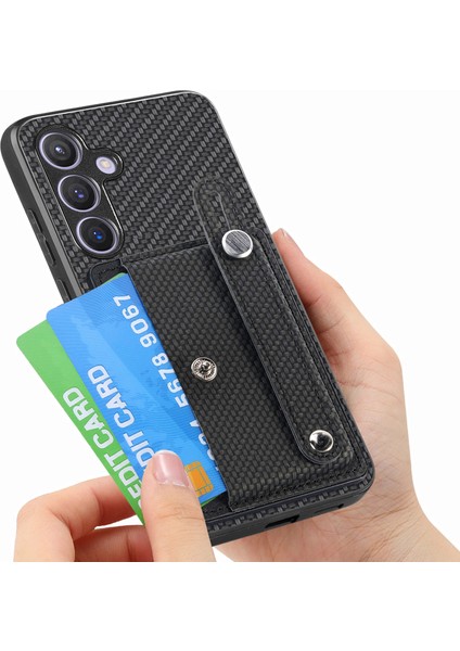 Samsung Galaxy S24+ Bileklik Kickstand Telefon Kapağı Kart Yuvaları ile (Yurt Dışından) modelleri