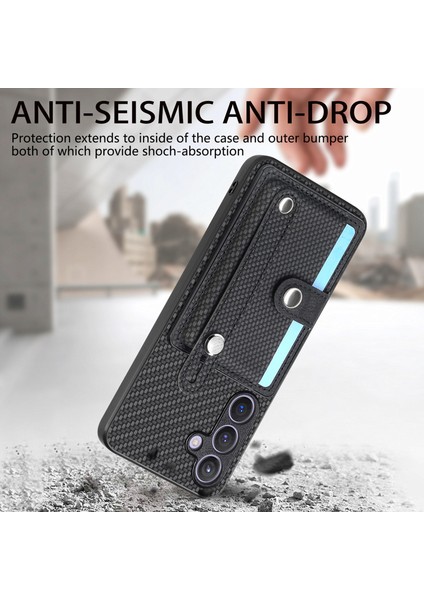 Samsung Galaxy S24+ Bileklik Kickstand Telefon Kapağı Kart Yuvaları ile (Yurt Dışından) fırsatları
