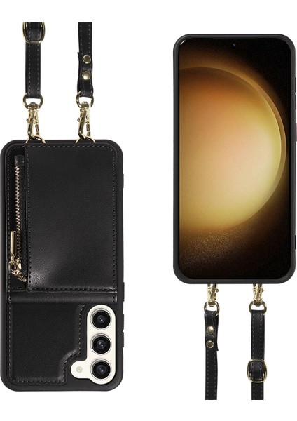 Samsung Galaxy S24+ Rfıd Engelleme Pu+ Tpu Kickstand Cüzdan Telefon Kapağı Kayışlarla (Yurt Dışından) modelleri