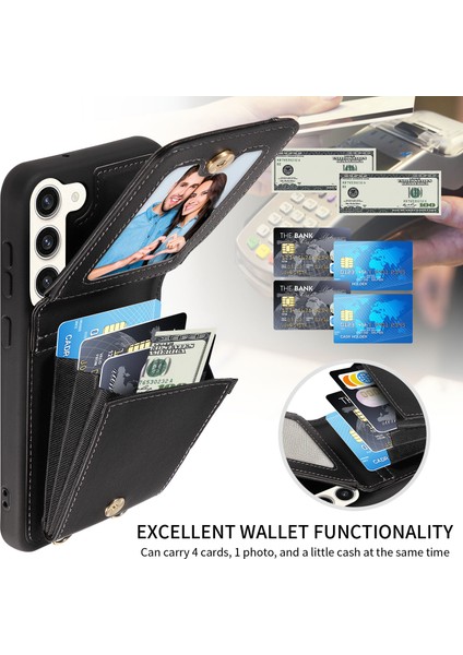 Samsung Galaxy S24+ Rfıd Engelleme Pu+ Tpu Kickstand Cüzdan Telefon Kapağı Kayışlarla (Yurt Dışından) fırsatları