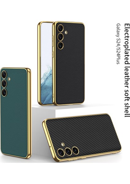 Samsung Galaxy S24+ Elektraplatma Deri Kaplamalı Tpu Çerçeve Pc Arka Kapak (Yurt Dışından) fiyatları